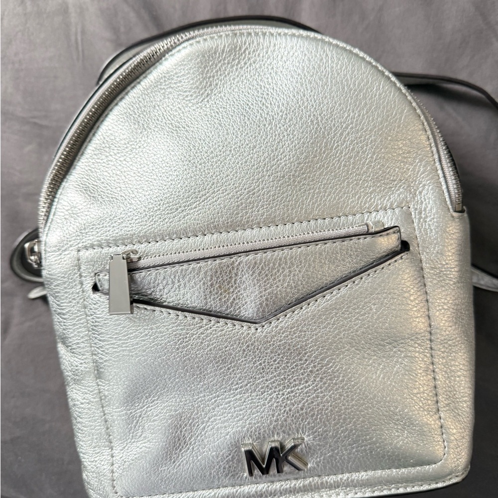 Michael Kors Silver Backpack